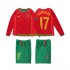 Camisola Portugal Cristiano Ronaldo 17 Retro Criança Equipamento Primeiro 2004 Manga Comprida